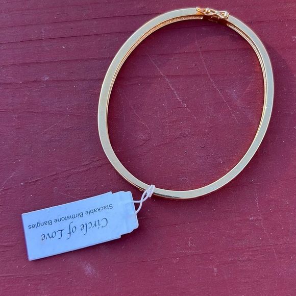 Red Ruby Rhinestone Gold Tone Metal Cuff Bracelet Stackable Birthstone Circle of - Picture 3 of 8